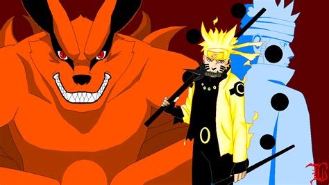 Naruto Six Paths Sage Mode And Kurama By Bassms On Deviantart
