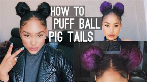 How To Puff Ball Pig Tails Space Buns Youtube