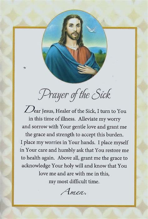 Prayer Of The Sick Prayers For Healing Prayer For Healing The Sick