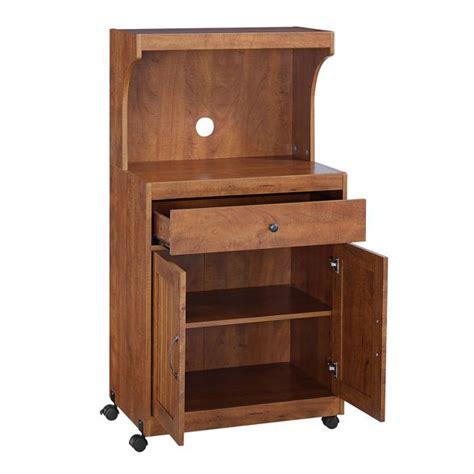 Microwave oven cart provides a perfect place for break room supplies and appliances. Traditional Microwave Cart - Oak - Home Source Industries ...