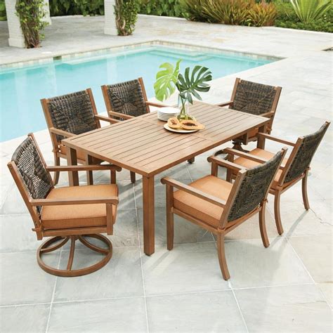 You'll spend more time outside with family and friends, enjoying good company, fine food. Outdoor Dining Set Hampton Bay Kapolei 7-Piece Wicker ...