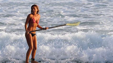 sarah sup surfing in barbados may 2013 youtube
