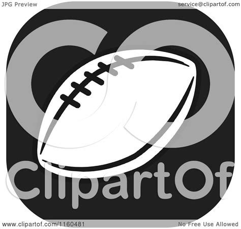 Clipart Of A Black And White Football Icon Royalty Free Vector