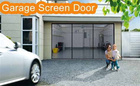 Garage Door Screen For 2 Car 16 X 7 Ft Retractable Magnetic Self