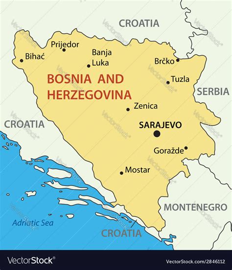 Bosnia And Herzegovina Map Royalty Free Vector Image
