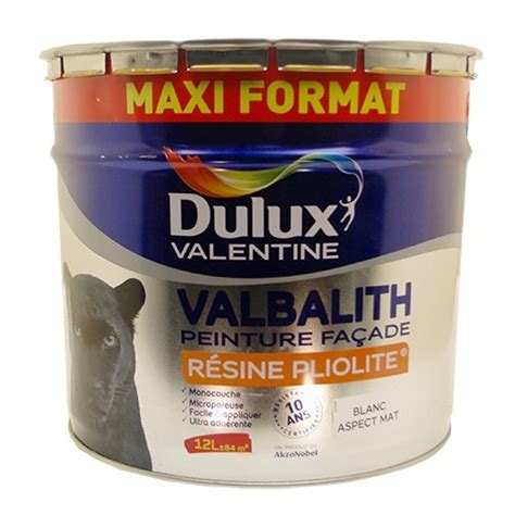 Dulux Valentine Peinture Façade Valbalith 12l Blanc De La Marque Dulux