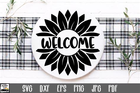 Sunflower Welcome Sign Svg File By Shannon Keyser Thehungryjpeg