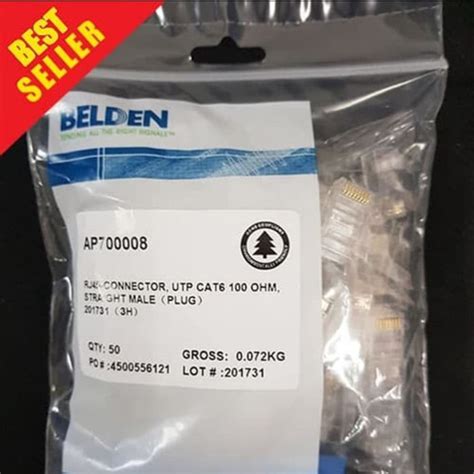 Jual Konektor Cat 5 Belden Connector Rj45 Konektor Rj45 Ap700007