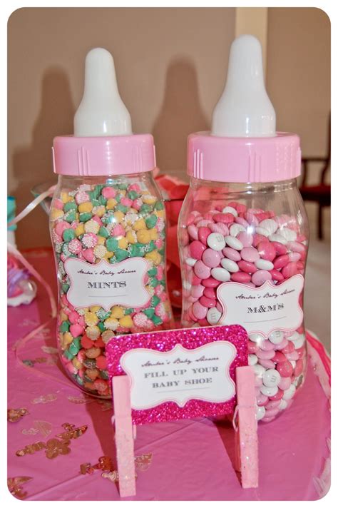 Baby Bottles Of Mandms And Mints Use With Baby Shoes To Fill Baby