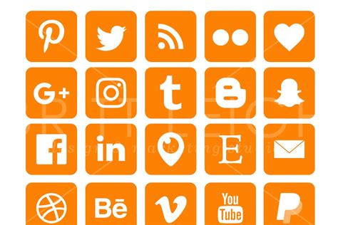 Ripe Orange Social Media Icons Pack Custom Designed Icons Creative