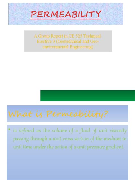 Permeability Pdf Permeability Earth Sciences Soil Mechanics