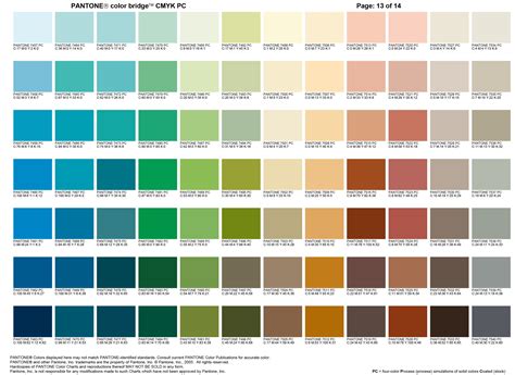 Carta Color Pantone 13 Color Pantone Chart 13 Pantone Color Bridge