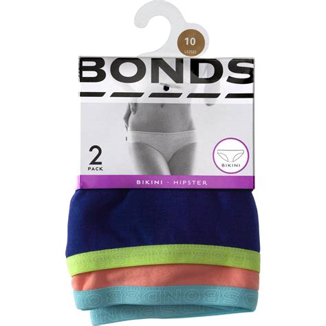 Bonds Ladies Underwear Hipster Bikini Fashion Size 10 2 Pack Woolworths
