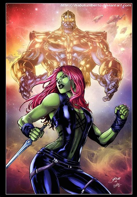 Gamora Thanos By Diabolumberto On Deviantart