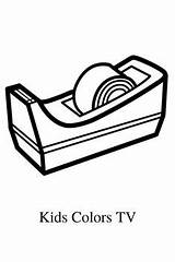 Coloring Stapler Sharpener Scotch Pencil Toddlers Glitter Drawing sketch template