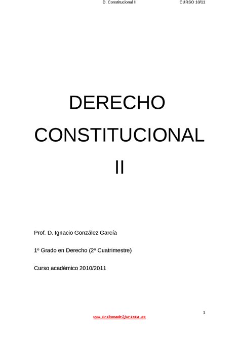 Constotucional Apuntes De Derecho Constitucional Docsity
