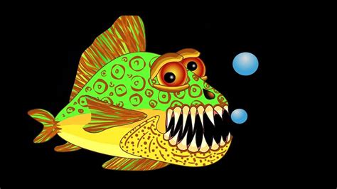 Большая страшная рыба Big Scary Fish Animation Youtube