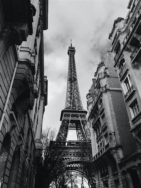Calle De París París En Blanco Y Negro Fondo De Pantalla Del Teléfono
