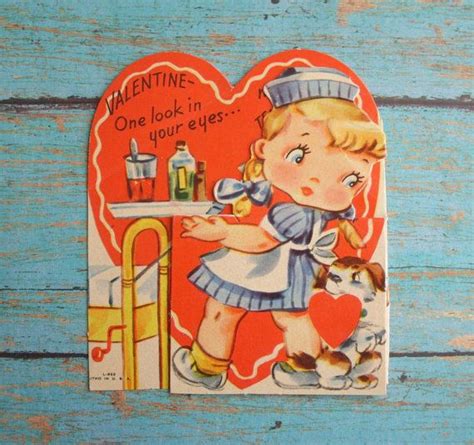 vintage nurse and patient one look in your eyes vintage valentines be my valentine