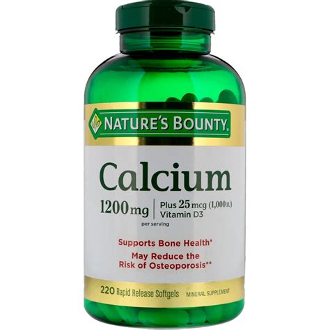 Like vitamin d, calcium is important for. Nature's Bounty, Calcium Plus Vitamin D3, 1200 mg/1000 IU ...