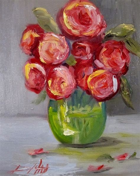 Painting Of The Day Daily Paintings By Delilah Vase Of Roses