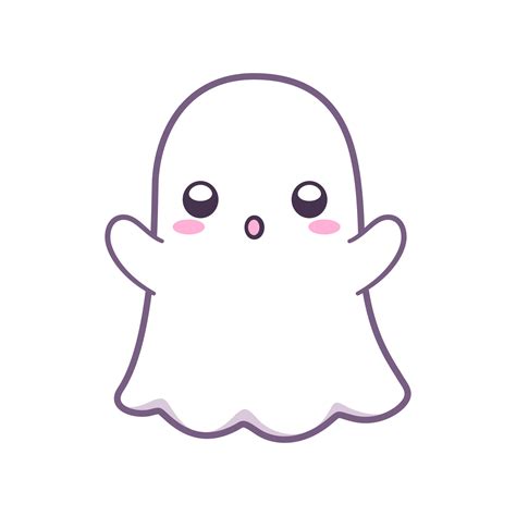 kawaii ghost clipart doodle scary cute halloween ghost cartoon vector illustration halloween