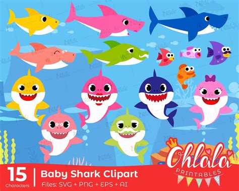 Free 88 Baby Shark Characters Svg SVG PNG EPS DXF File