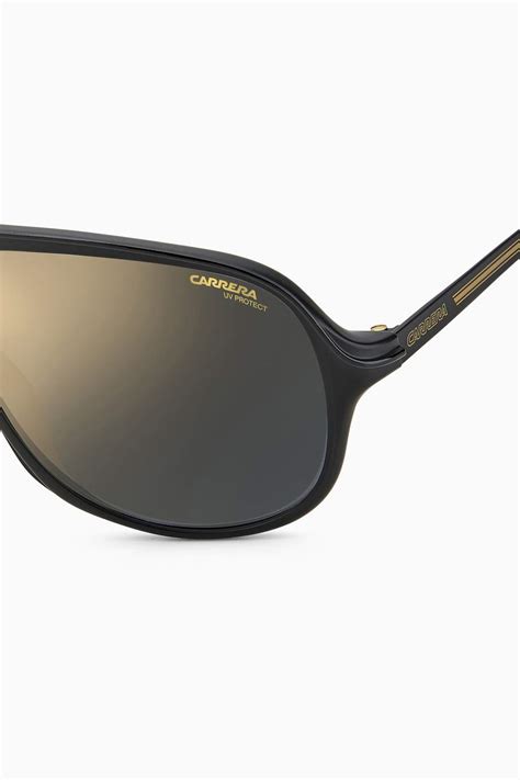 Shop Carrera Black Safari 65 Aviator Sunglasses In Optyl® For Men Ounass Uae
