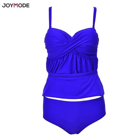 Joymode Two Piece Bikini Set Tankini Swimsuit Black Plus Size Bathing