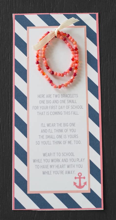Gift ideas for first day of kindergarten. First Day of School Mom and Me Bracelets - Over The Big Moon