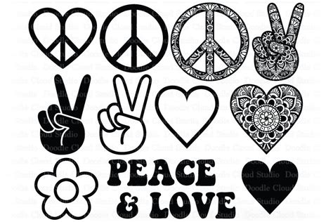 Peace Love Bundle Svg Peace Symbol Svg Peace Sign Mandala 539039