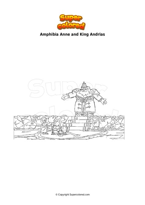 Coloring Page Amphibia Anne And King Andrias Supercolored