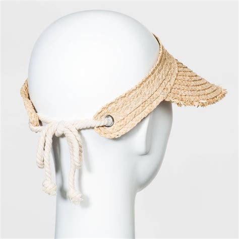 Womens Straw Visor Hats Universal Thread Natural One Size Straw