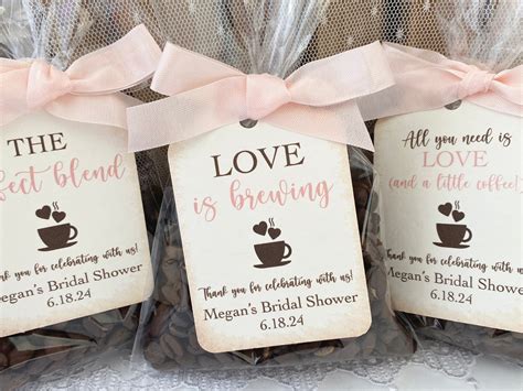 Coffee Favor Bags Coffee Bridal Shower Favors Bridal Etsy