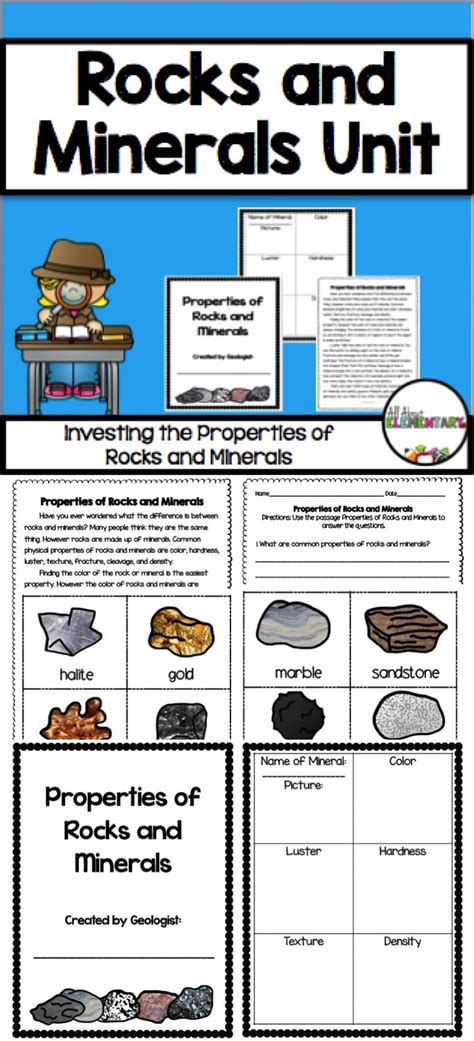 Rocks And Minerals Unit Worksheet For The Rock Cycle With Pictures On It