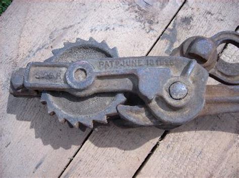 Length 40 height 4 chain link size 2 will include a hand full of connectors. antique Pace woven / barbed wire ratchet fence stretcher ...