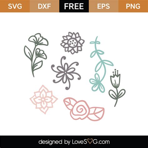 Free Floral Designs SVG Cut File - Lovesvg.com