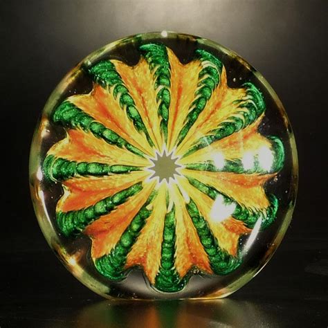 The Glass Forge Nateweight Paperweight Shown In Topaz And Aventurine Artistic Functional Artisan