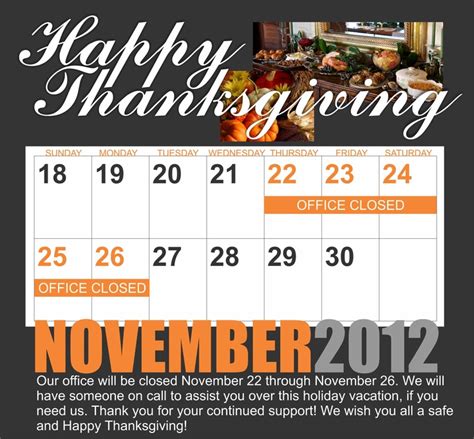 November Holiday hours | November holidays, Holiday hours, Holiday