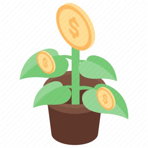 Business expansion, dollar plant, financial growth, income growth, money growth icon