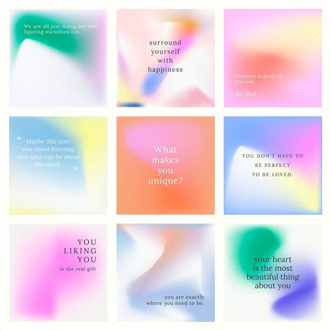 Instagram Post Vector Set Colorful Gradient Background Free Image By
