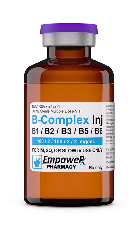 B1, b2, b3, b5, b6, b7, b9, and b12. Vitamin B-Complex Injection | Empower Pharmacy ...