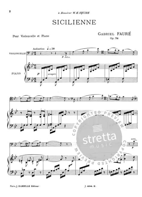 Sicilienne Op78 Von Gabriel Fauré Im Stretta Noten Shop Kaufen