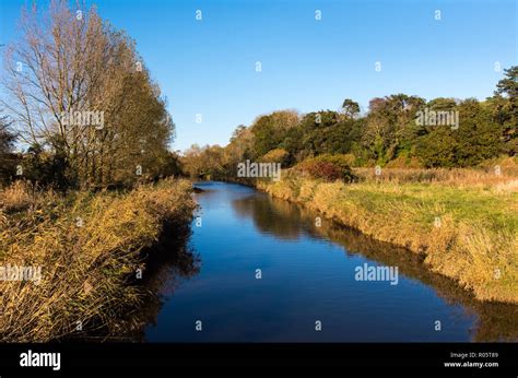 The River Otter Looking North From South Farm Bridge Near Budleigh Salterton Devon Uk Stock