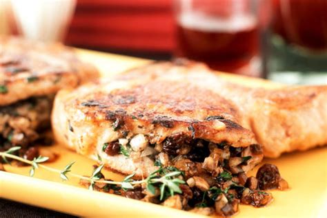 Pork Chops Stuffed With Mushrooms And Thyme