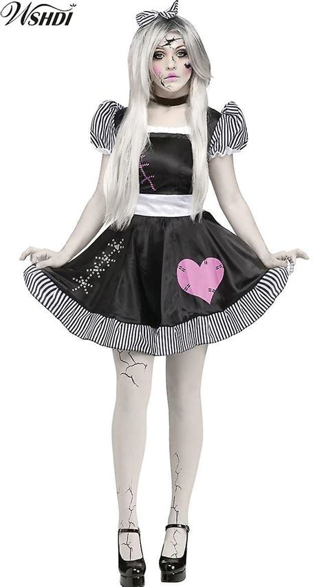 Femme Zombie Doll Puppet Costume Broken Doll Costume Ghost Costume