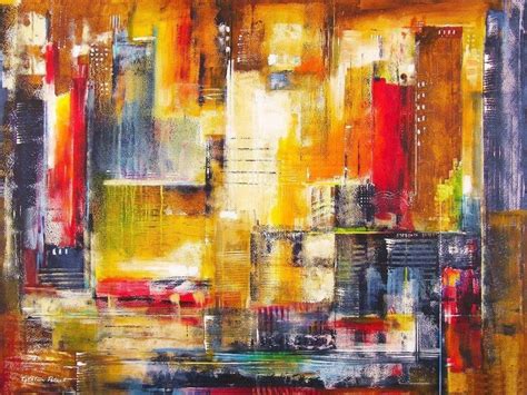 Original Abstract Cityscape Artwork Abstract Cityscape Canvas Print