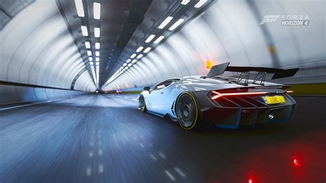 Wallpaper Forza Horizon 4 Mobil Lamborghini Centenario Terowongan