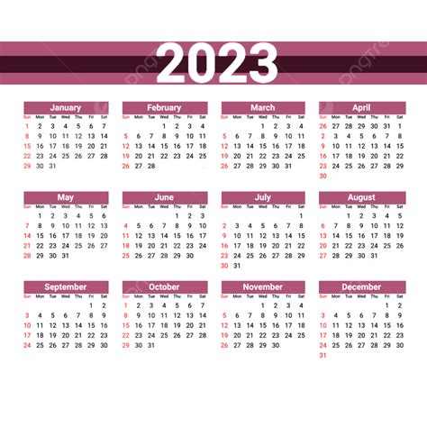 Gambar Kalender 2023 Yang Elegan Kalender Tahun Baru 2023 Png