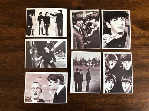 Beatles Trading Cards Set Of 7 Collectible 1964 Beatles Movie Etsy